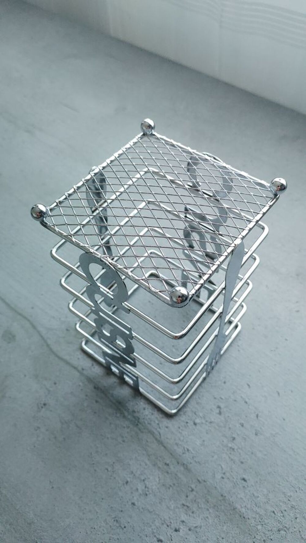 Porte-Ustensiles de Cuisine Design en M&eacute;tal Argent&eacute; Décoration