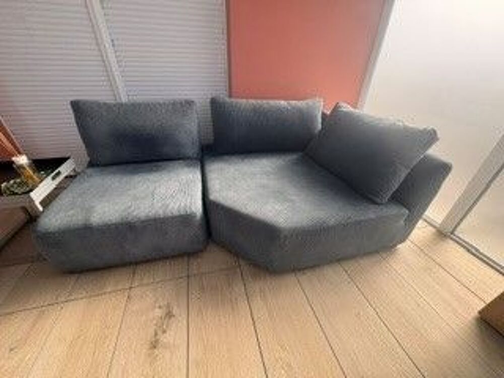 lot de deux fauteuils d'angle marque LA REDOUTE velours bleu Meubles