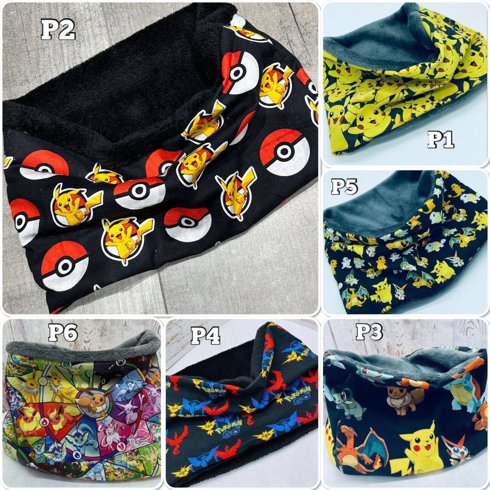 Snood cache cou enfant polaire motif Pok&eacute;mon Vtements enfants