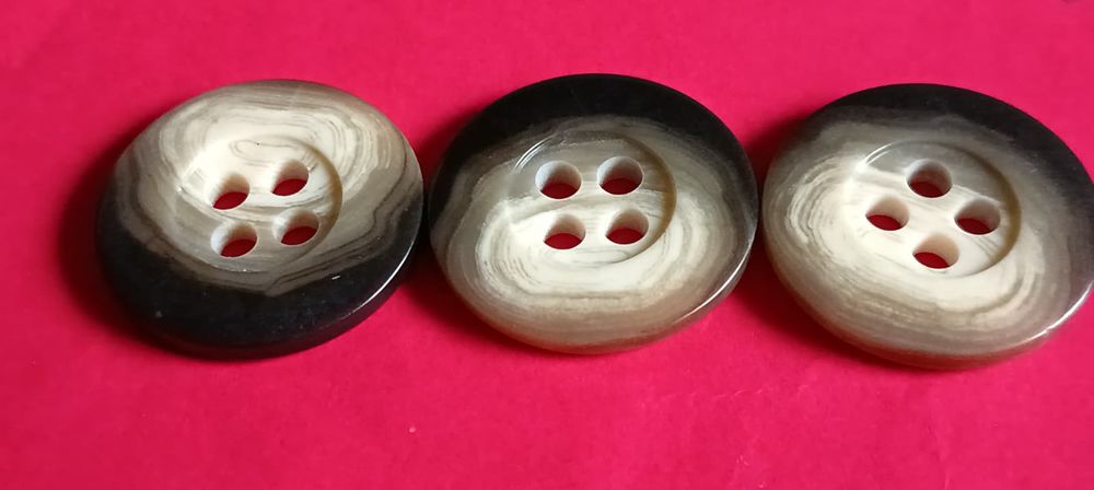 19 Boutons Vintage "Design &amp; G&eacute;om&eacute;trie" Du Bleu au Bordeau 