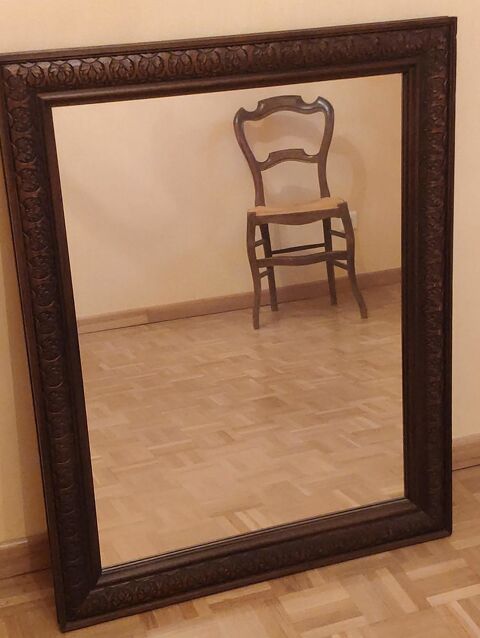 Grande miroir cadre bois motif parfait état 65 Bourges (18)