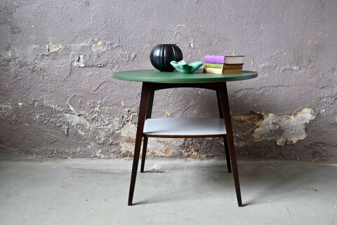 Table basse cocktail � double plateaux  pieds compas vintage 190 Wintzenheim (68)