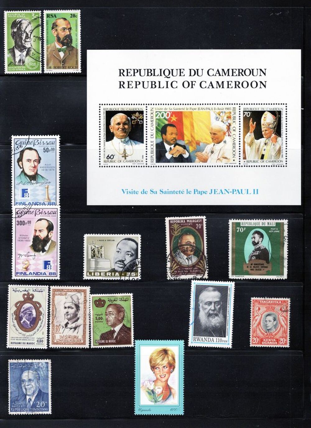 lot de 22 timbres d'AFRIQUE avec des PERSONNALITES 