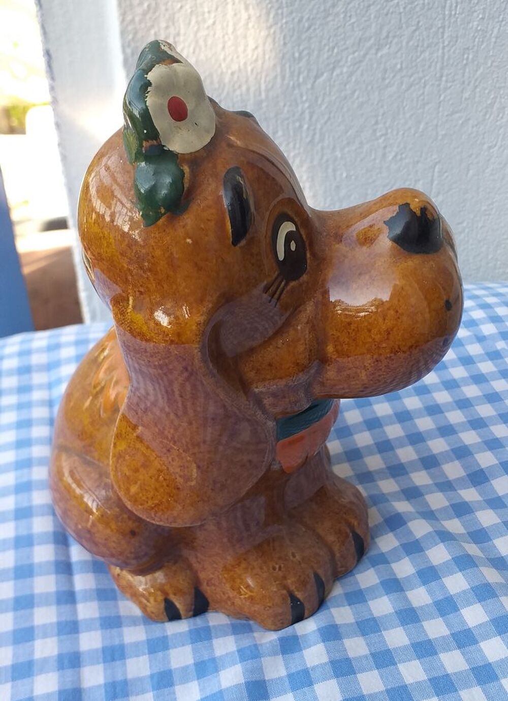 TIRELIRE chien en porcelaine Décoration