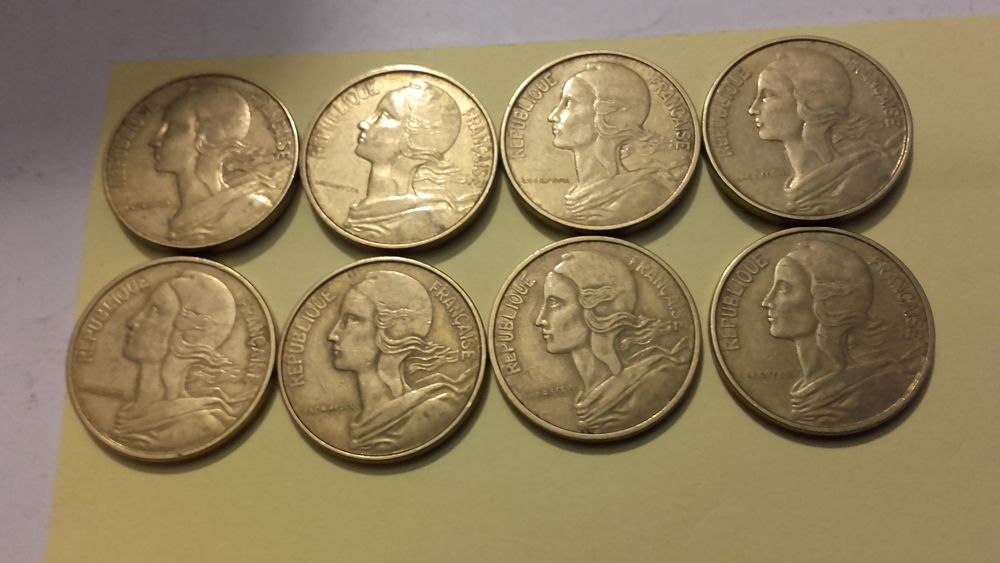 Lot de 8 pi&egrave;ces de 50 Centimes Marianne . 