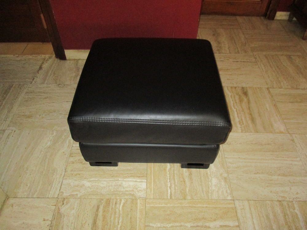 Pouf Noir Cuir Roche Bobois Meubles