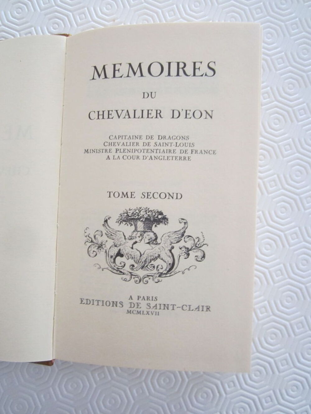 M&eacute;moires du Chevalier d'EON (2 vol) 