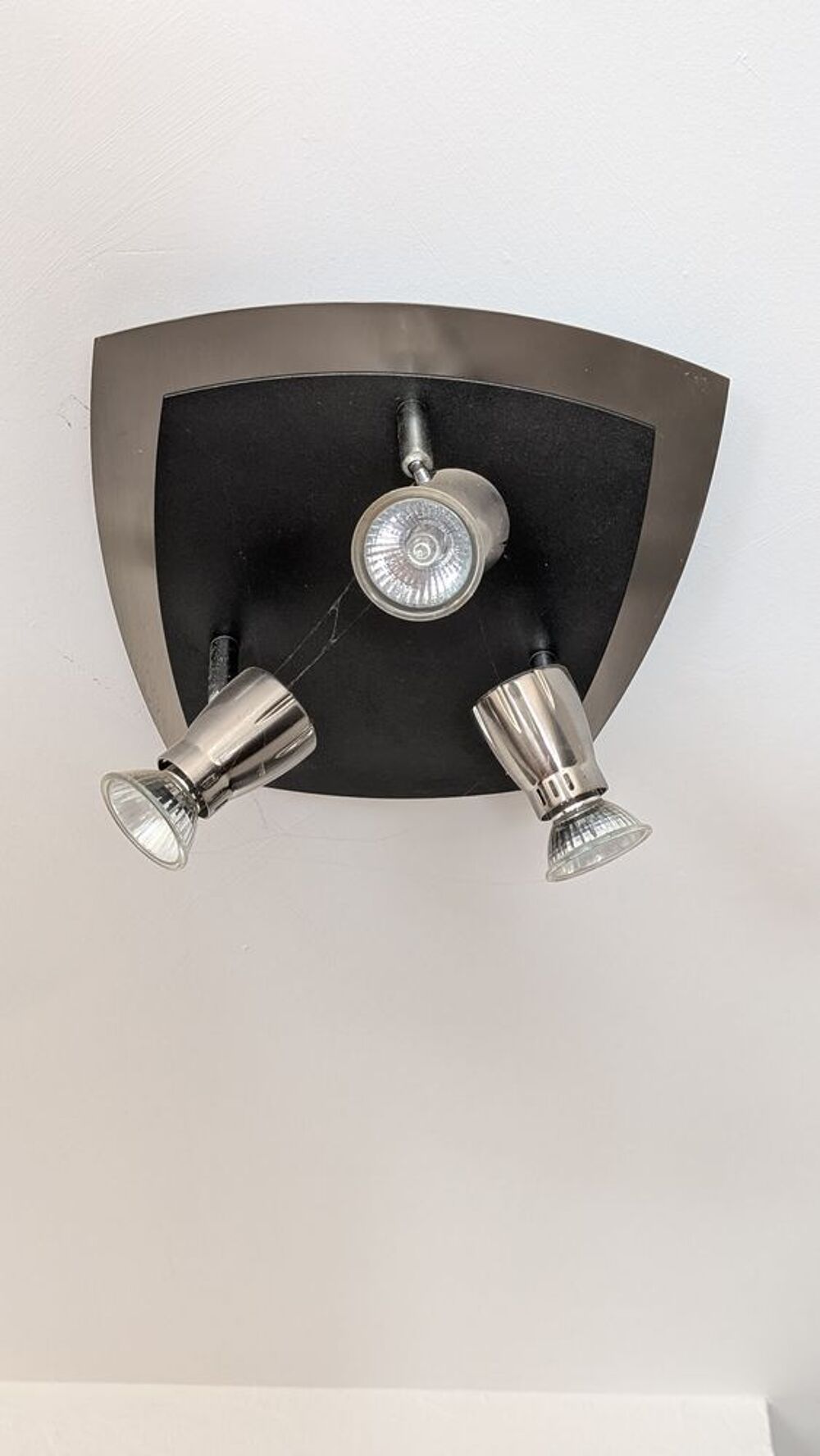 Plafonnier de couloir 3 lampes halog&egrave;nes GU10 orientables Décoration