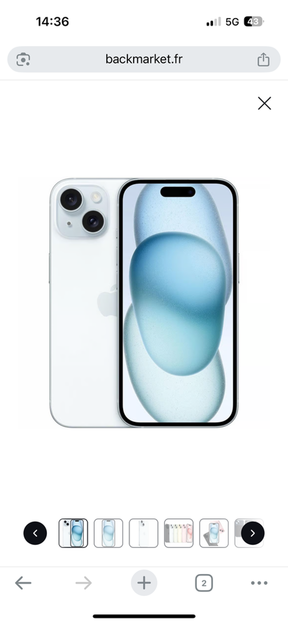 iPhone 15
256 GO Téléphones et tablettes