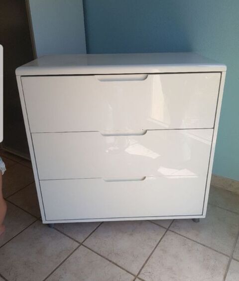 Commode blanc laqué 90 Marseille 14 (13)