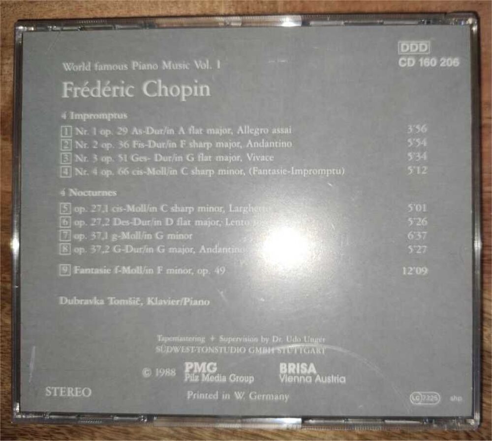 Chopin World Famous Piano Music Vol. 1 CD et vinyles