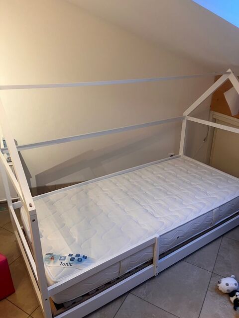 : superbe lit cabane 1 place blanc 120 Haboudange (57)