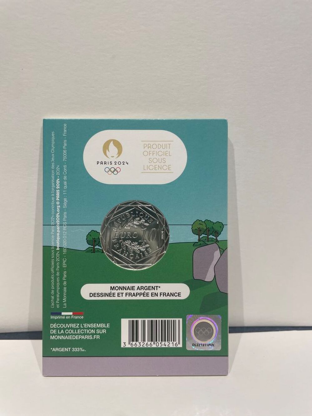 Monnaie Argent 10e JO Paris 2024 Les alignements de Carnac 