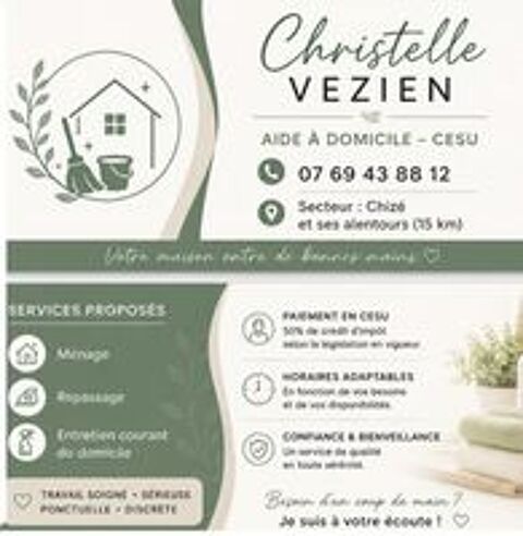   AIDE À DOMICILE ? SERVICES AUX PARTICULIERS ??
Bonjour,
