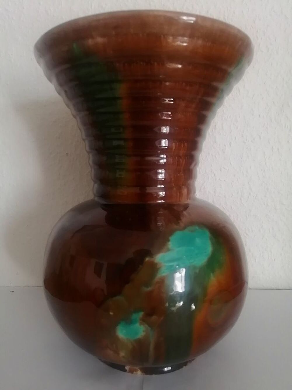 Tr&egrave;s beau vase en gr&egrave;s d'Alsace cr&eacute;ation Schmitter Décoration