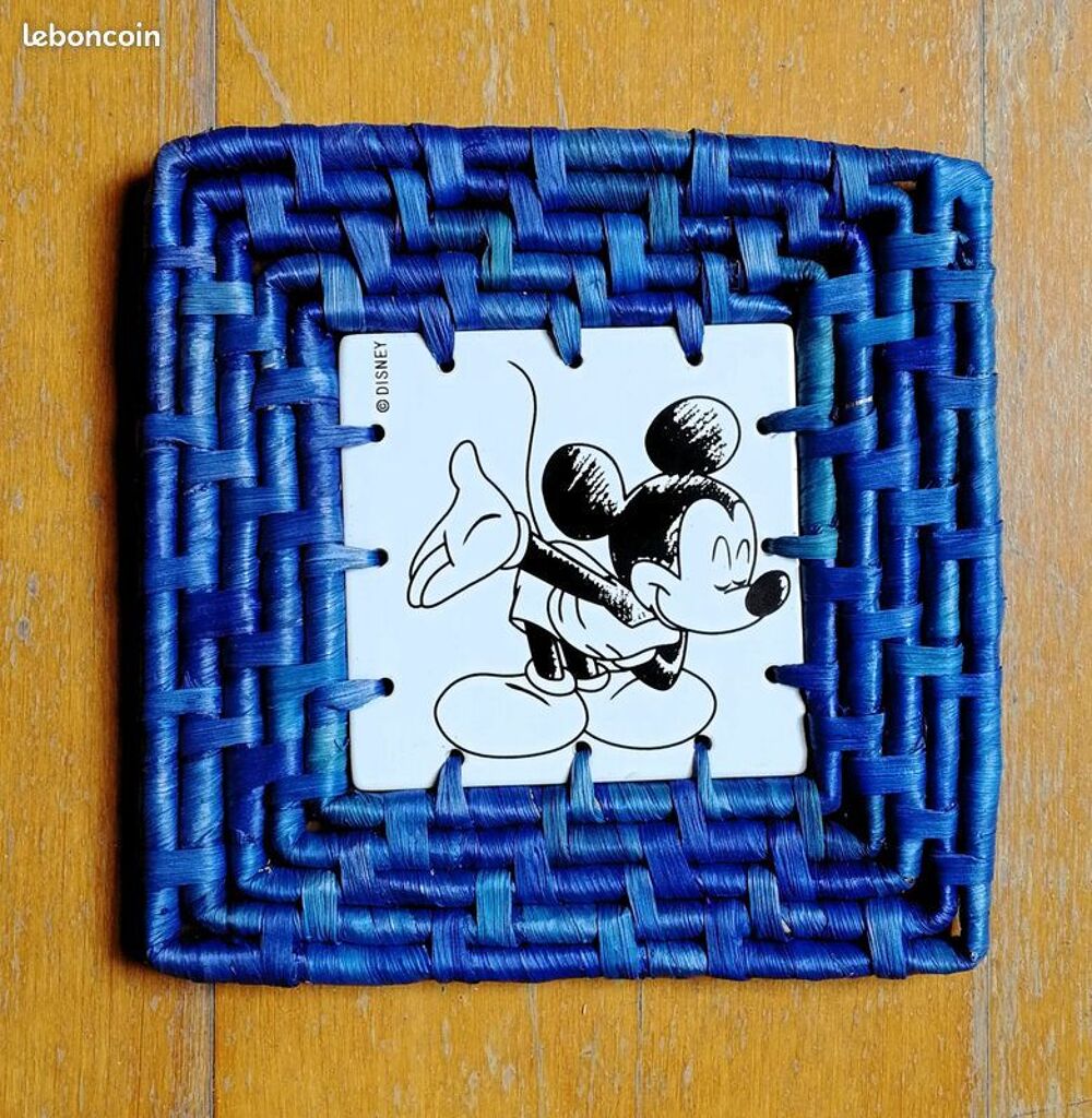 Dessous de plat Mickey Mouse - rafia et c&eacute;ramique - Disney Décoration