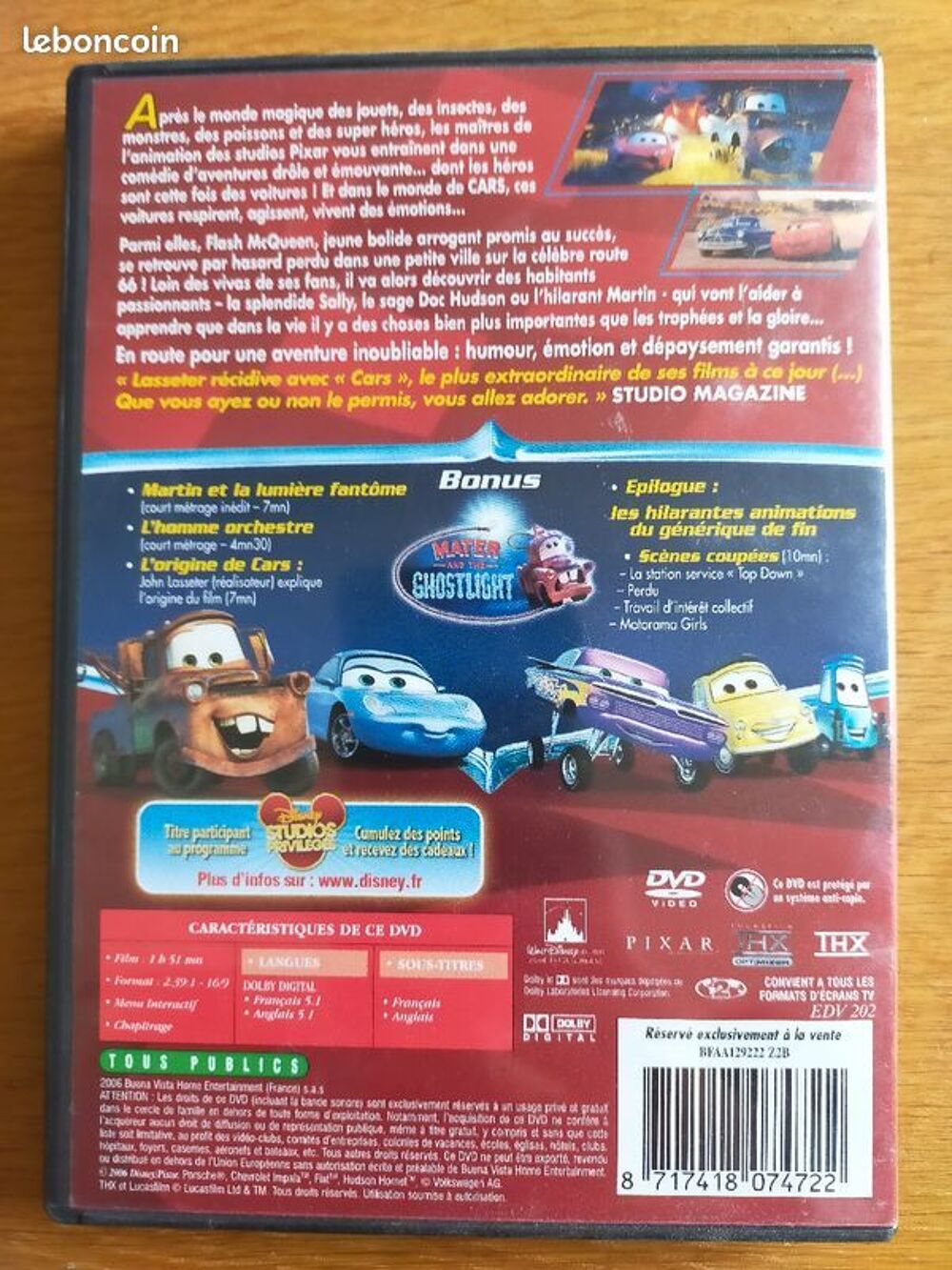 DVD Cars DVD et blu-ray