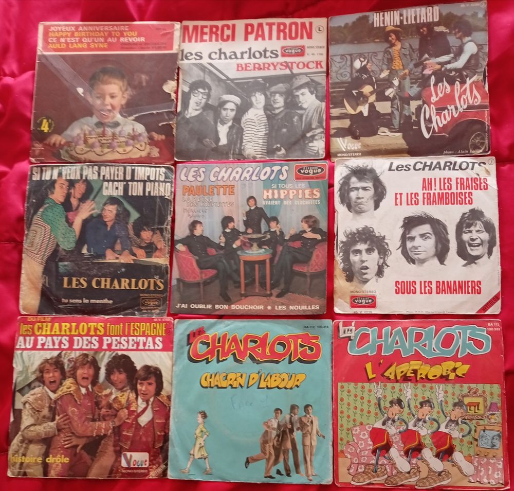 LOT DE 61 X 45 TOURS FRANCAIS / C CD et vinyles