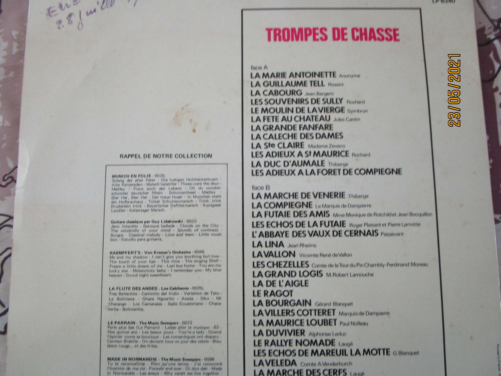 disque vinyle 33 tours "en foret grand airs de chasse" Audio et hifi