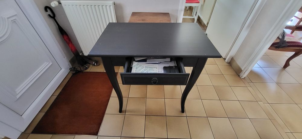 Table bureau noire en bois Meubles