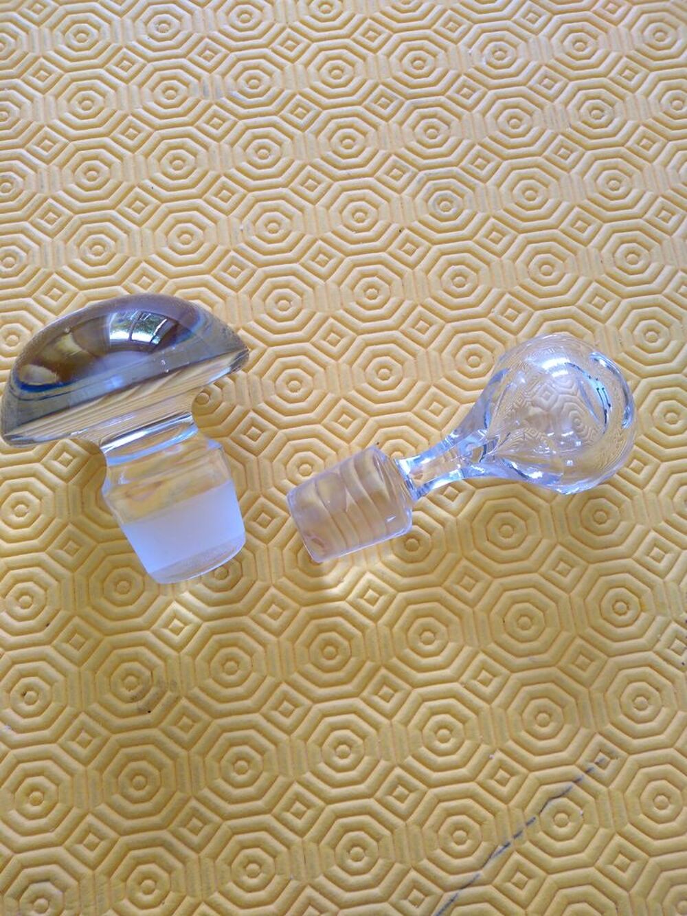 2 Bouchons de carafe en cristal Décoration