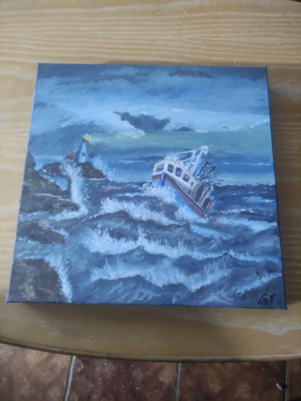 tableau temp&ecirc;te en mer Décoration