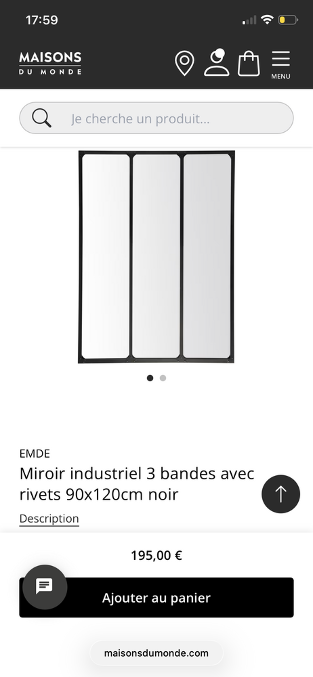Miroir mural verri&egrave;re industriel Décoration