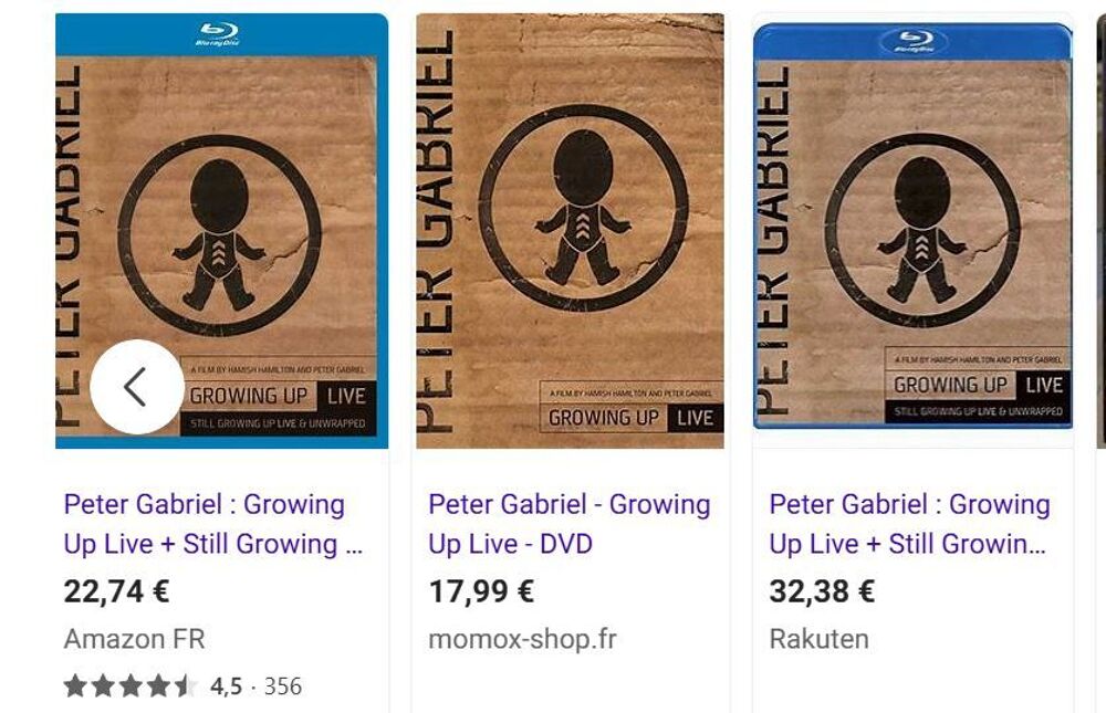 DVD PETER GABRIEL concert 2003 DVD et blu-ray