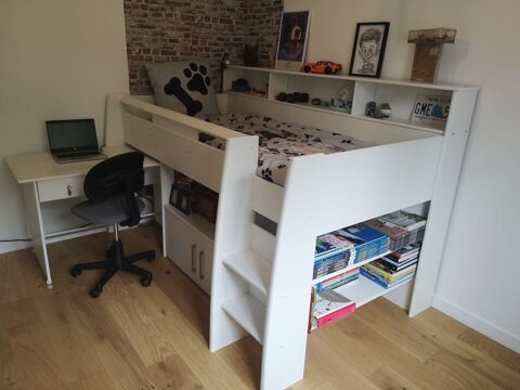 Lit mezzanine avec bureau 100 Saint-Prim (38)