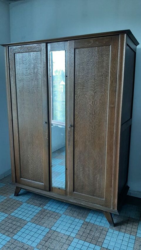 Armoire en bois 2 portes avec miroir - 136 x 58 x 187 cm Saint-Yzan-de-Soudiac (33)