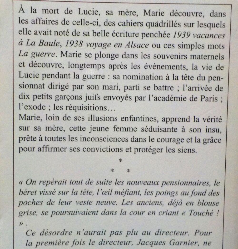 LE PENSIONNAT de Josette ALIA Ed. Terre de Poche Livres et BD
