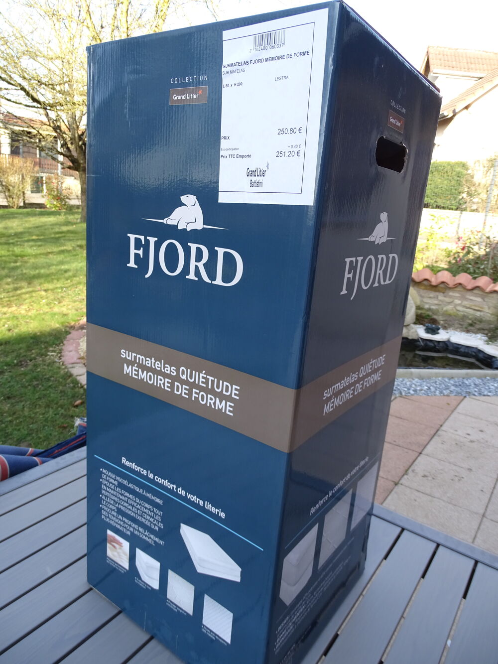 Sur-matelas Fjord m&eacute;moire de forme Meubles
