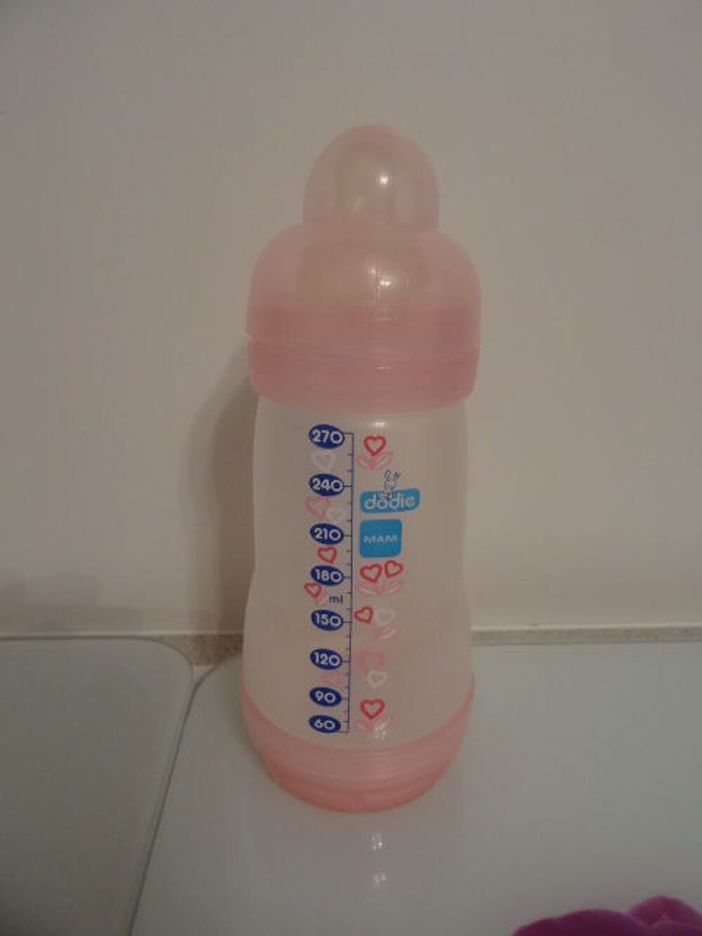 Biberon rose 270 ml Mam DODIE anti-colique Puriculture