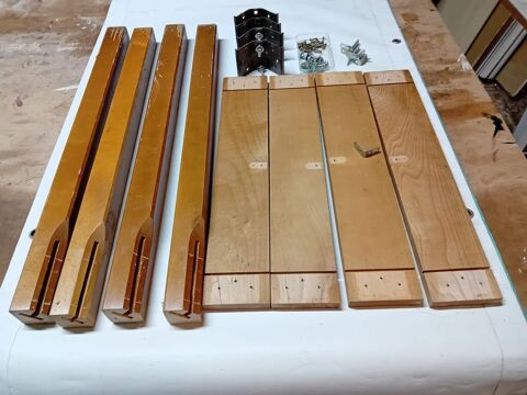 Pieds de table - cadre bois -  visser- par 4 Ferrures en Ac 18 Anais (16)
