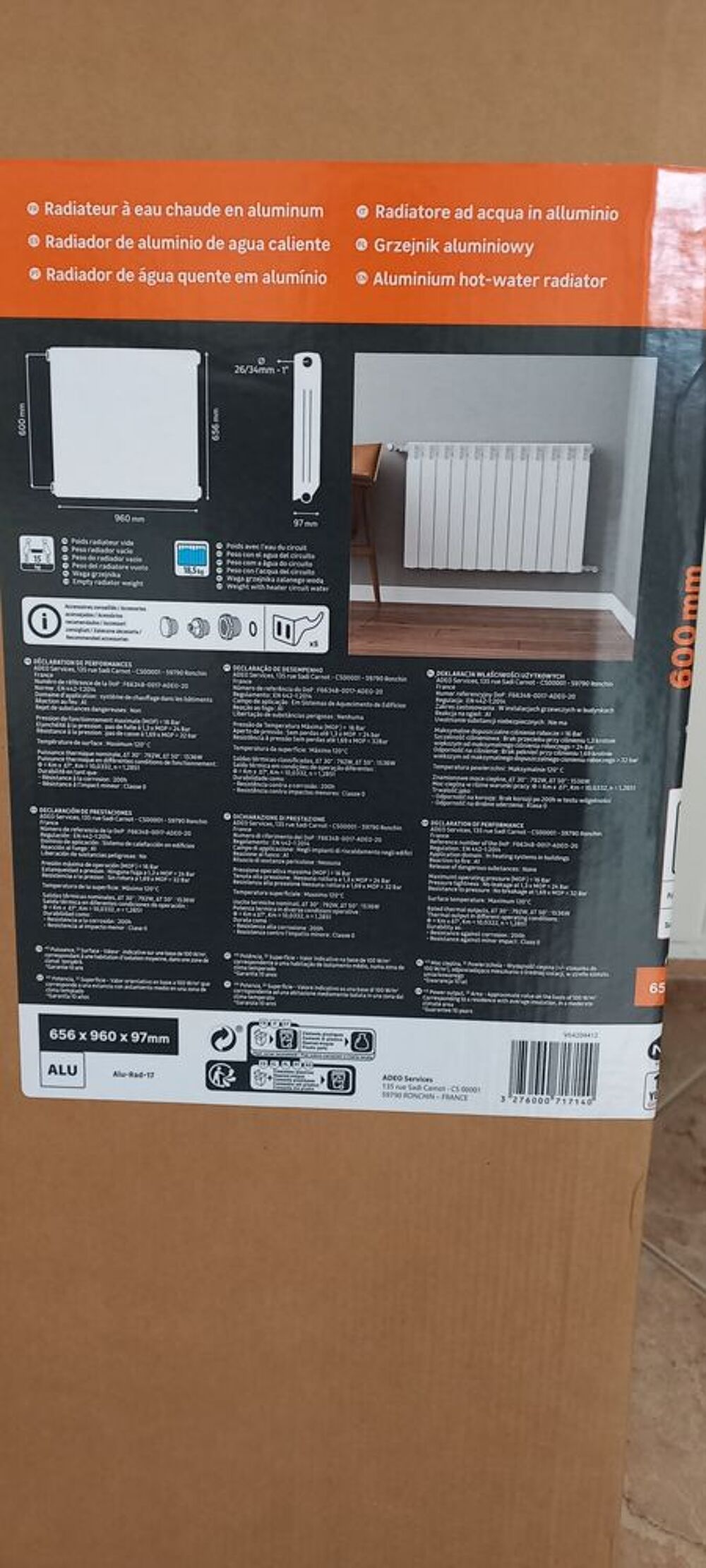 7 radiateurs eau chaude+1 s&egrave;che serviettes blancs EQUATION Bricolage