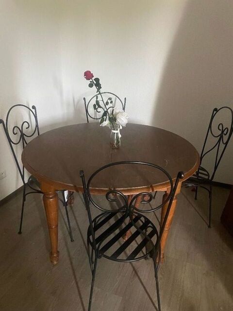 chaises fer forgé + table bois + rallonges 100 Montpellier (34)