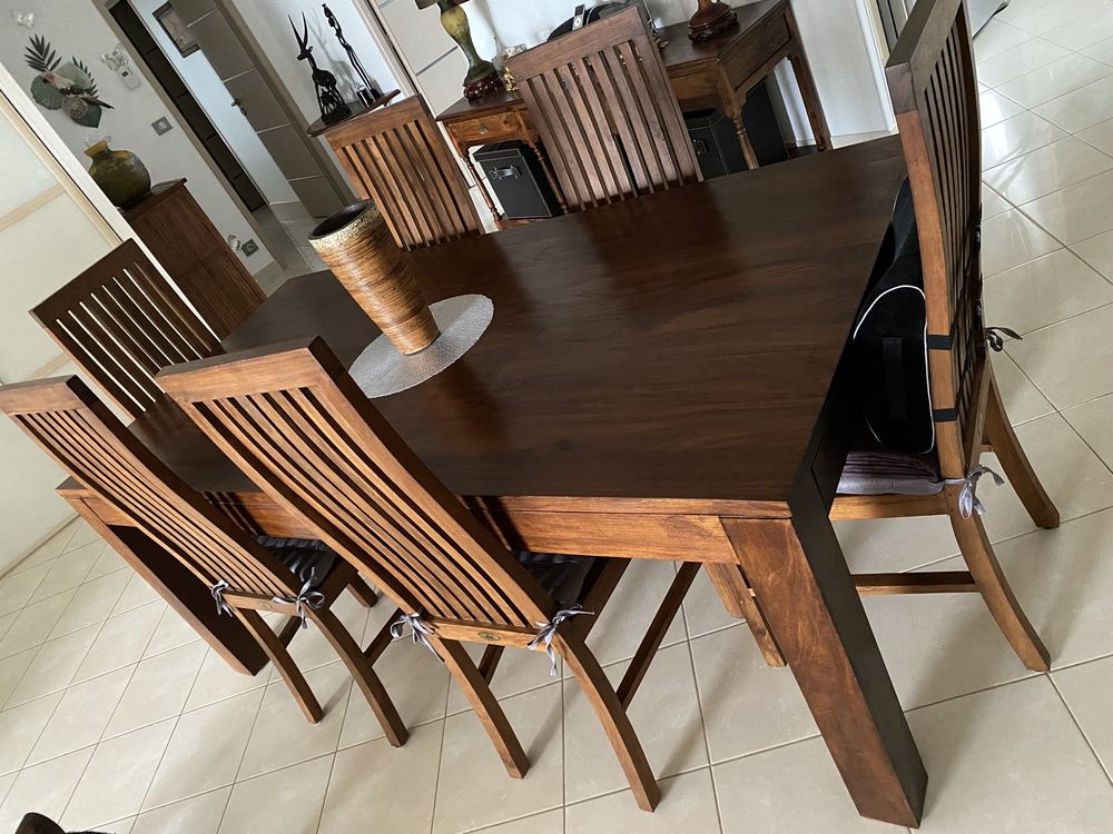 6 chaises teck massif Meubles