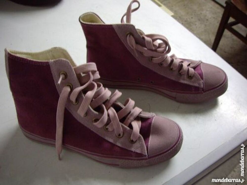 Baskets hautes Parme/Rose pt 41 Chaussures