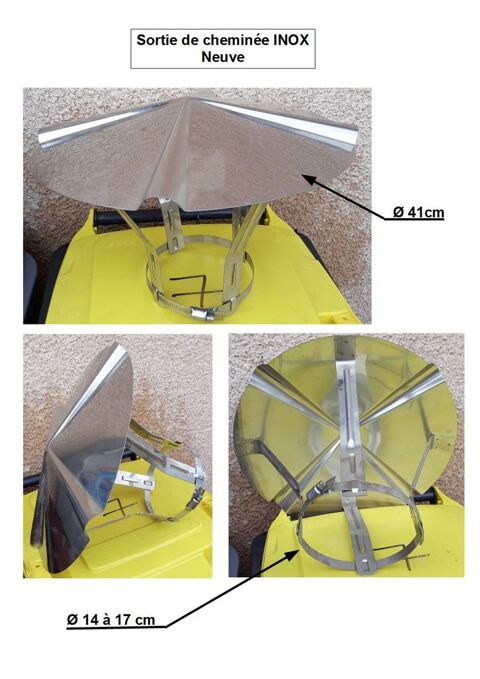 Chapeau de sortie de chemin�e en INOX neuve 15 Sor�de (66)