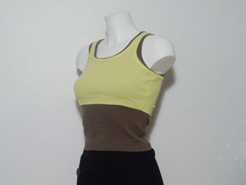 Double Top/ Tee Shirt Kaki et Jaune- Taille 34/36- PMK Basic 3 Paris 15 (75)