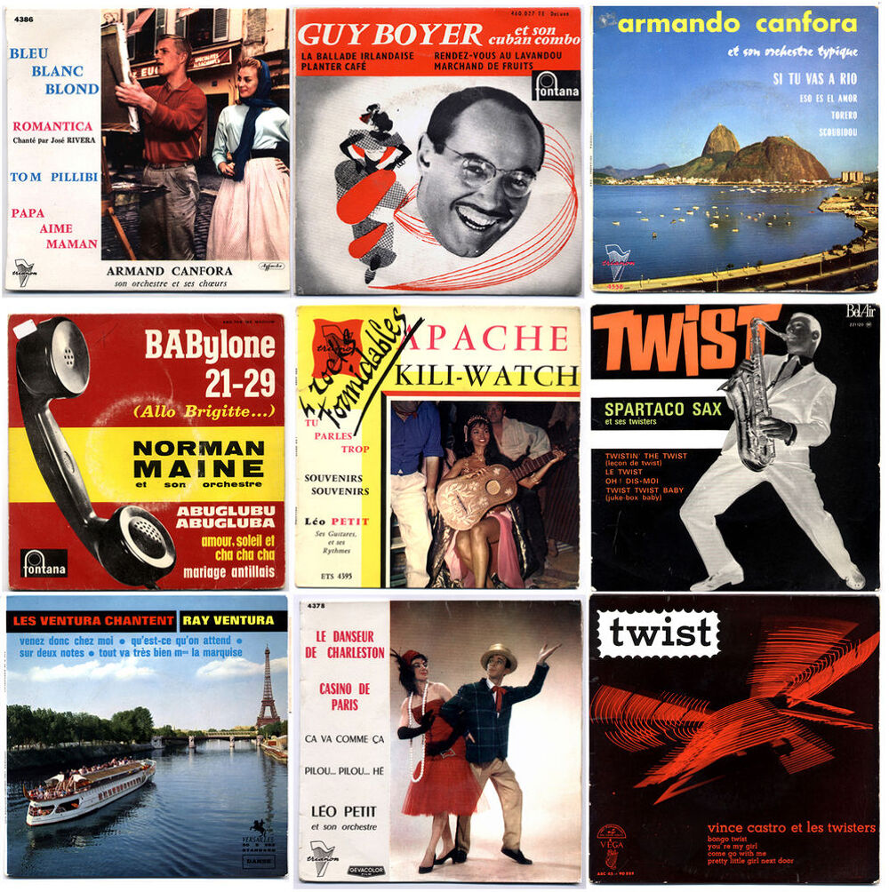 ORCHESTRES des ann&eacute;es 60 / Lot de 9 EP (4 titres) CD et vinyles