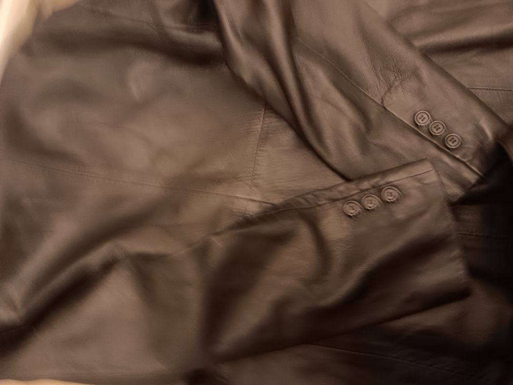 veste longue en cuir,femme.taille40. Petit Vêtements