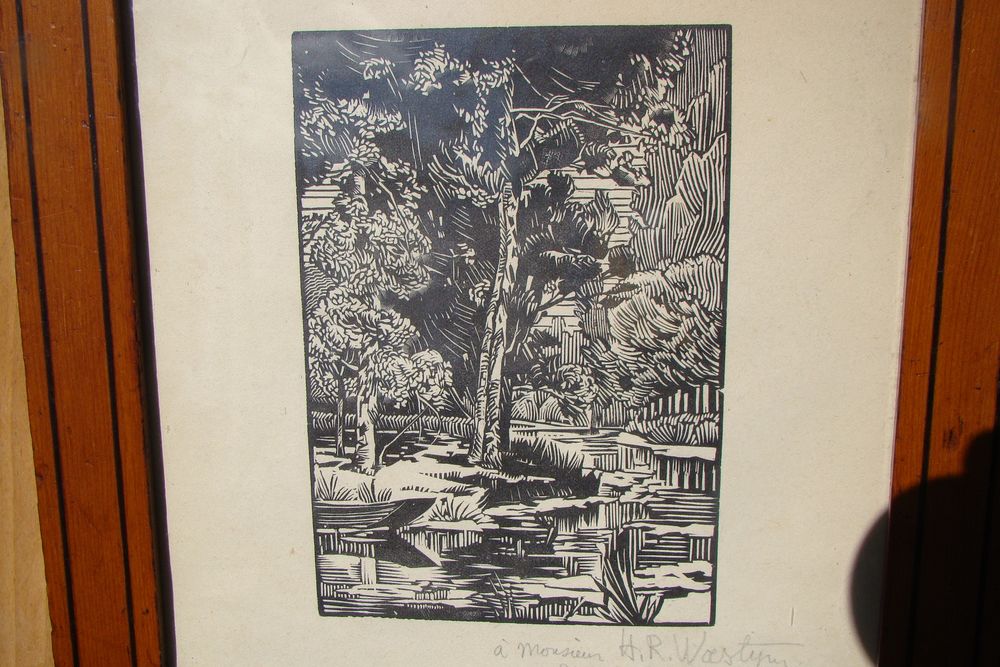 Tableau gravure originale Eau-Forte Cl&eacute;ment Serveau 1930 