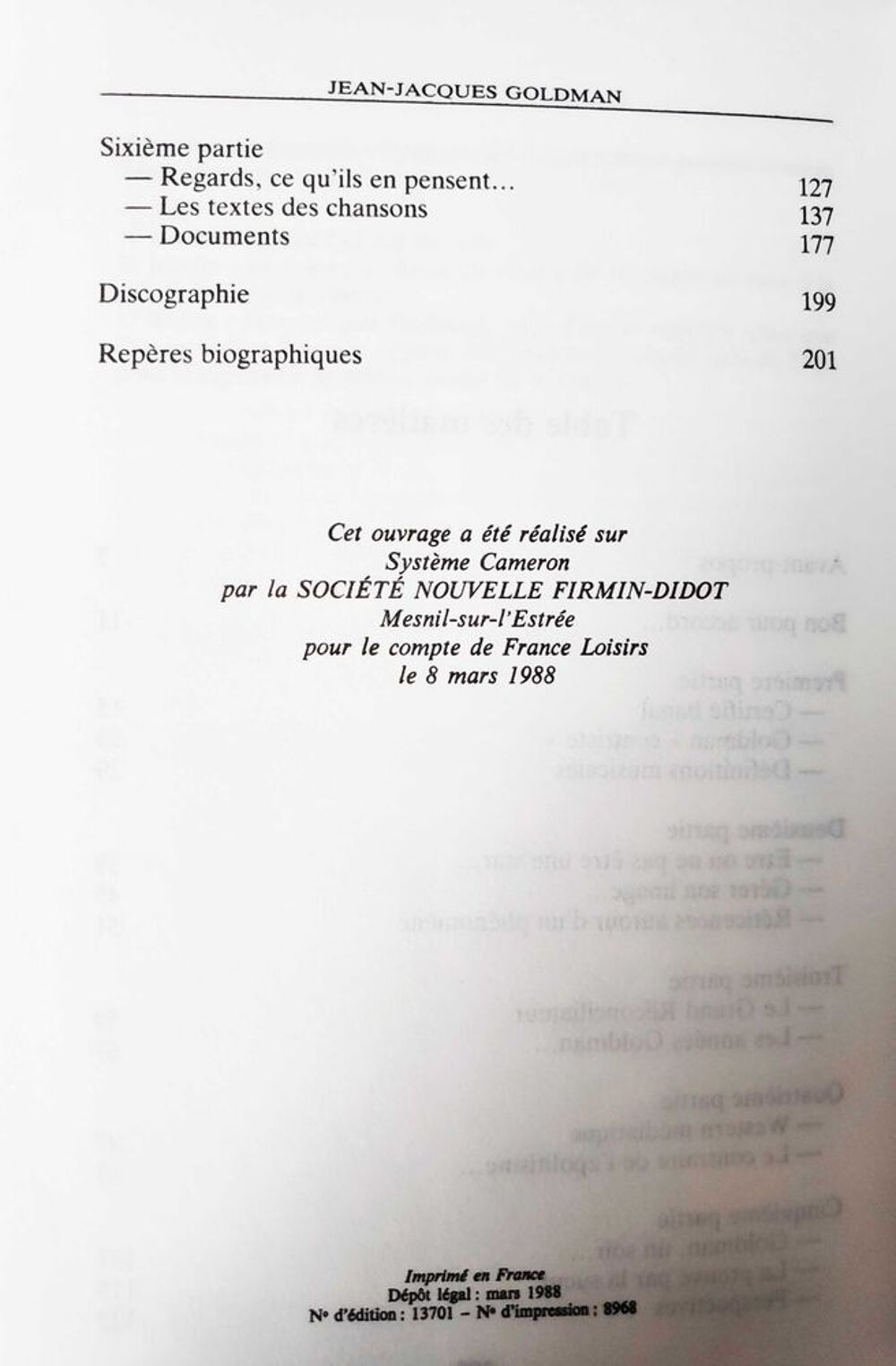 livre Jean-Jacques Goldman Livres et BD