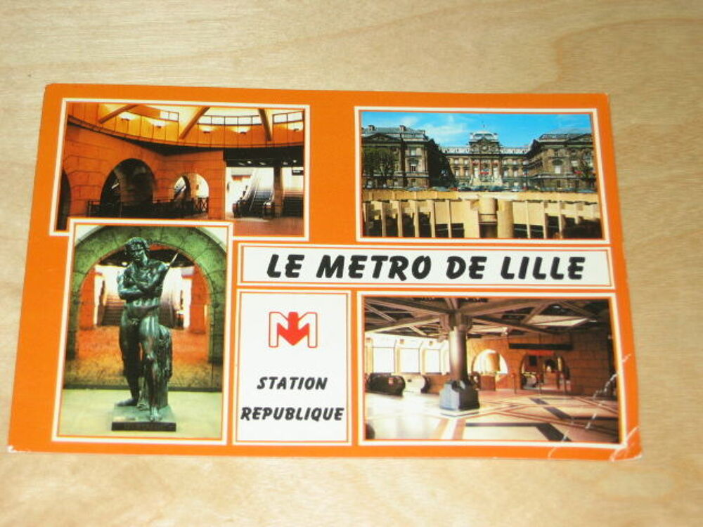 Carte postale m&eacute;tro de Lille - station R&eacute;publique 