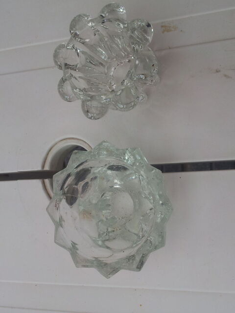 2 bougeoirs en verre transparent pas un éclat 0 Mérignies (59)
