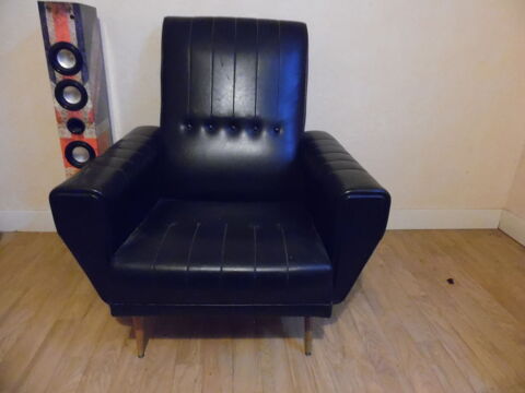 fauteuil ann�e 70 en sky noir Bourges (18)