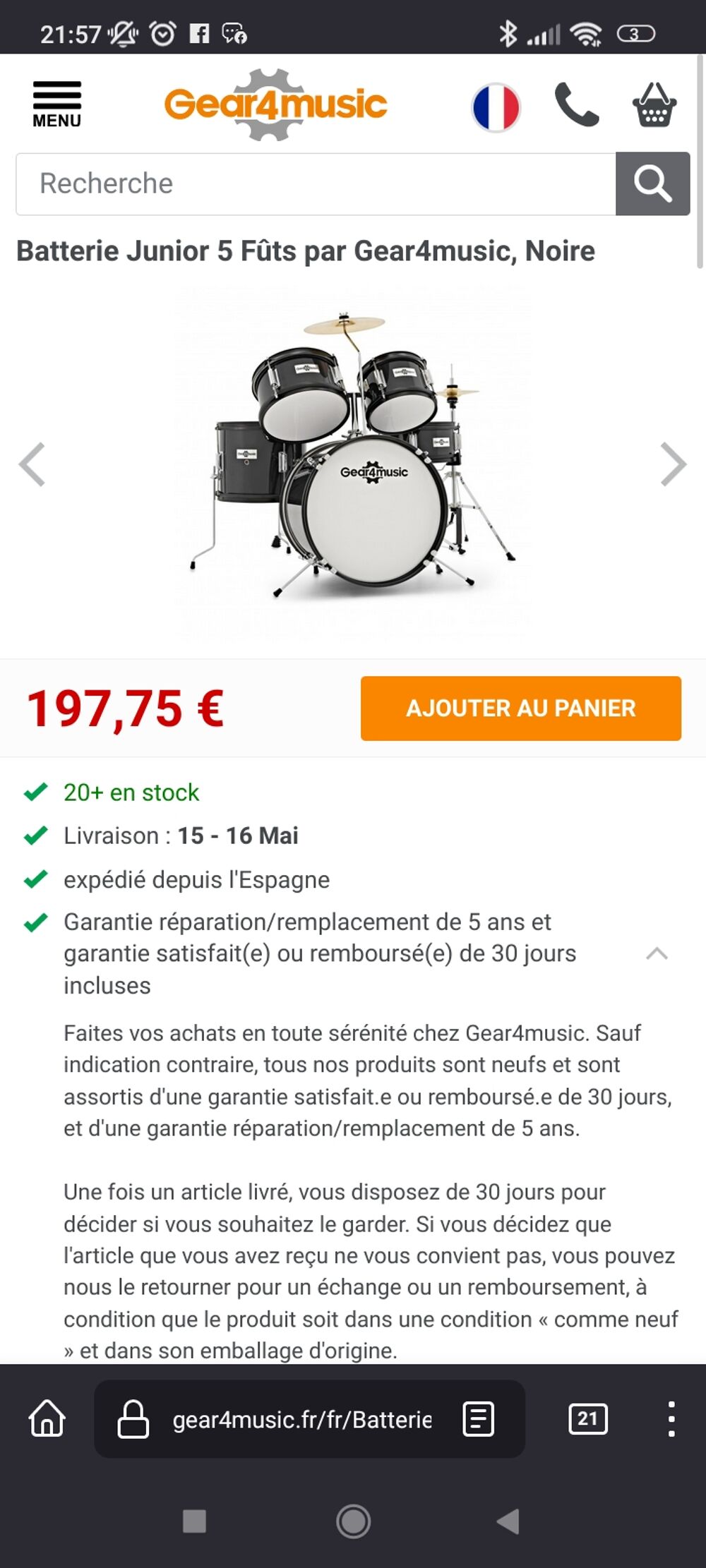 Batterie Juniors 5 futs Instruments de musique