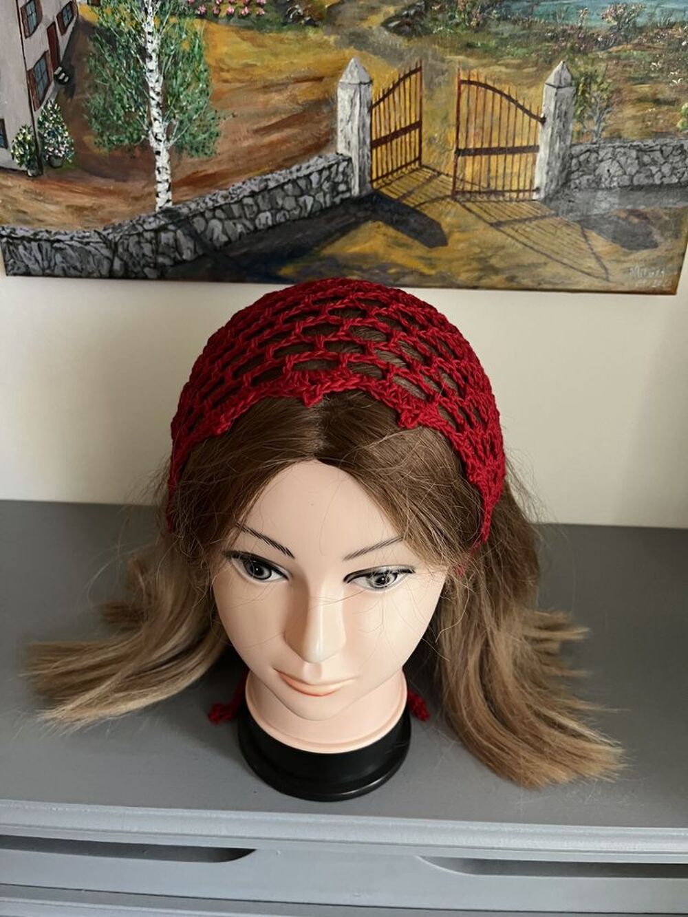 Bandana bandeau foulard Rouge Bordeaux Vêtements