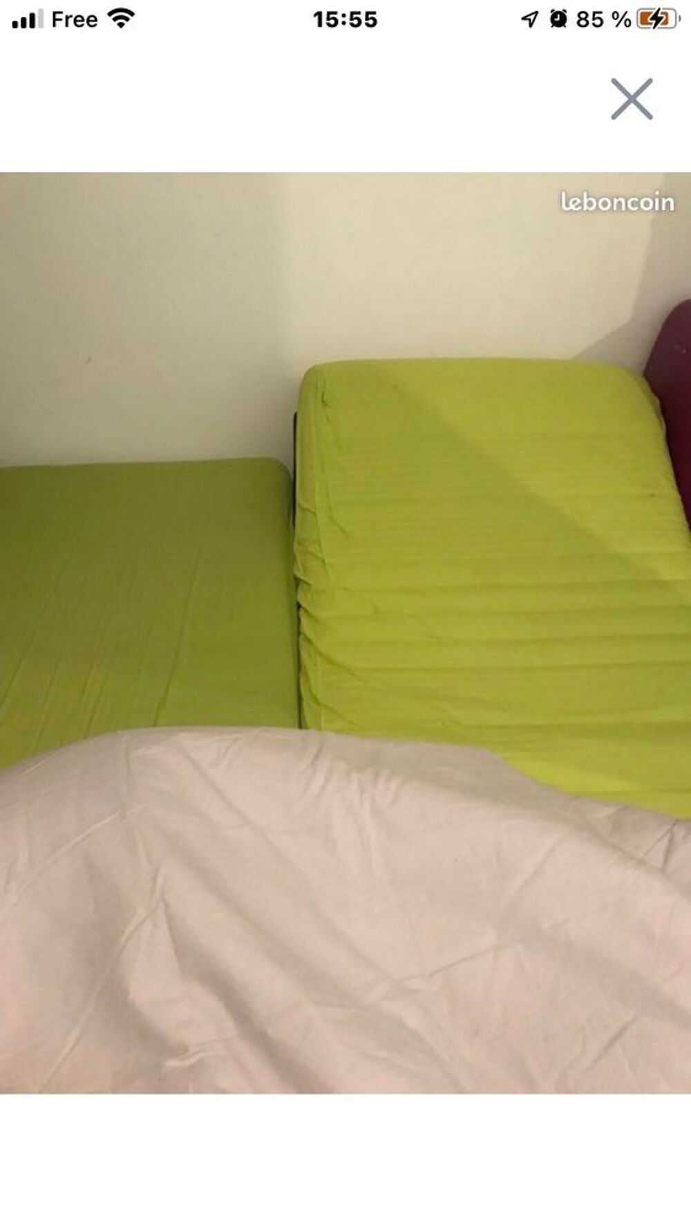 Lit (sommier+matelat Dunlopilo) type medicalis&eacute; 2en 1 Meubles